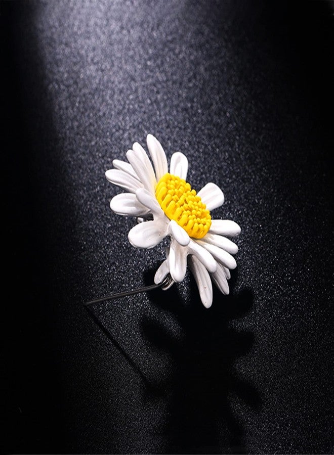 POYAMUSE Colorful Daisy Sunflower Brooch Pins - Bohemian Style Flower Lapel Pins Badge Dress Neckline Pin for Women Girls-white - Image 5